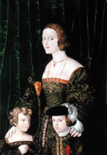 Charles and his sister with their Castilian mother, Joanna I. 
