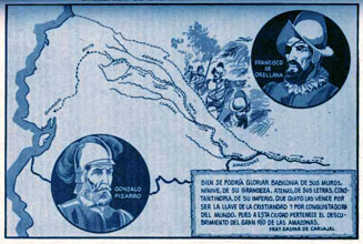 Map Pizarros and Orellana