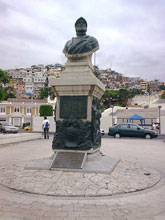Bronze head of Orellana in Guayaquil, Ecuado